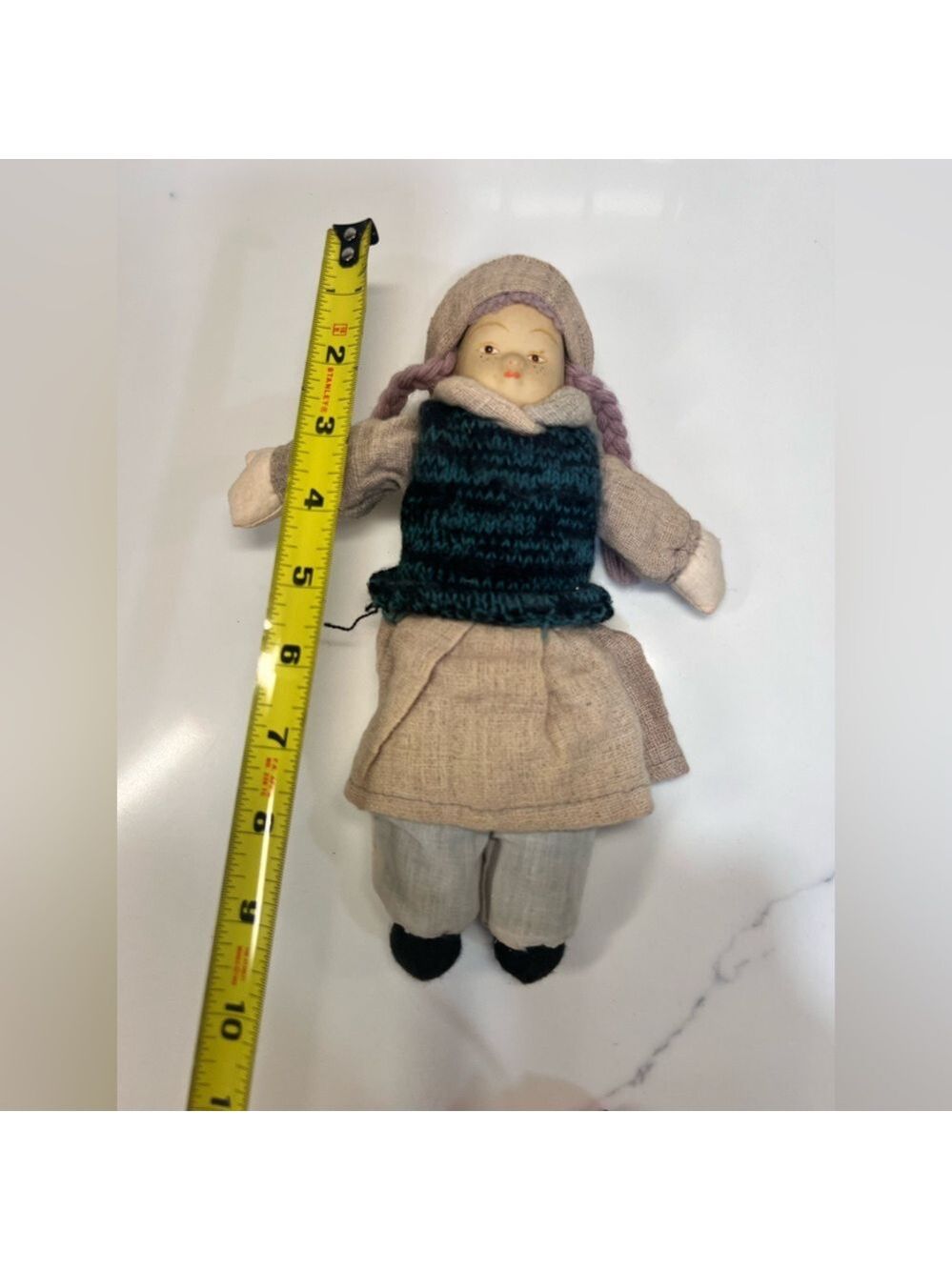 Vintage Albert E Price Inc Doll Porcelain face Purple Hair Girl - Picture 2 of 7